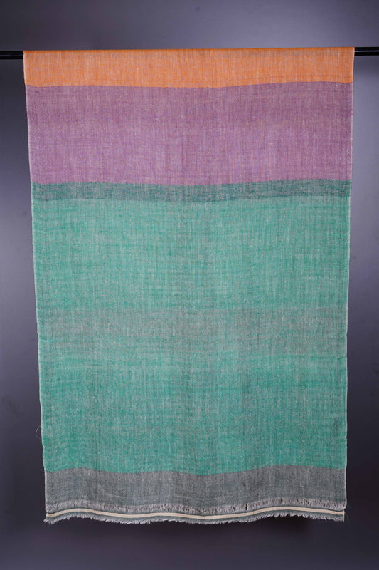 Asymmetrical Big stripe handmade Cashmere Pashmina Scarf