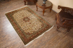 Ivory and Maroon kashmir carpet