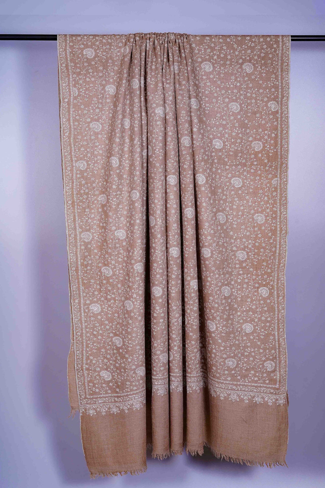 3 Yard Natural Base sozni Embroidery Pashmina Shawl