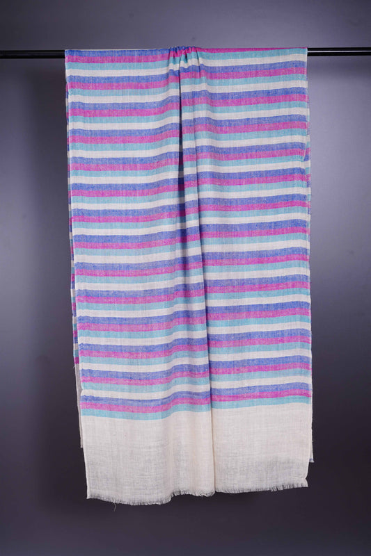 Multicolor stripe handmade Cashmere Pashmina Scarf