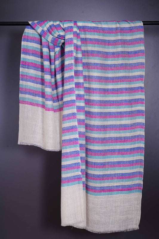 Multicolor stripe handmade Cashmere Pashmina Scarf