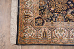 Navy Blue And Gold Tone Kashmir Carpet