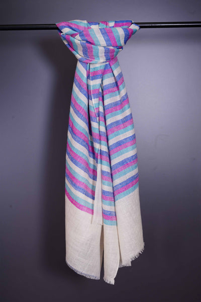 Multicolor stripe handmade Cashmere Pashmina Scarf