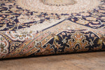 Navy Blue And Gold Tone Kashmir Carpet