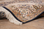 Navy Blue And Gold Tone Kashmir Carpet