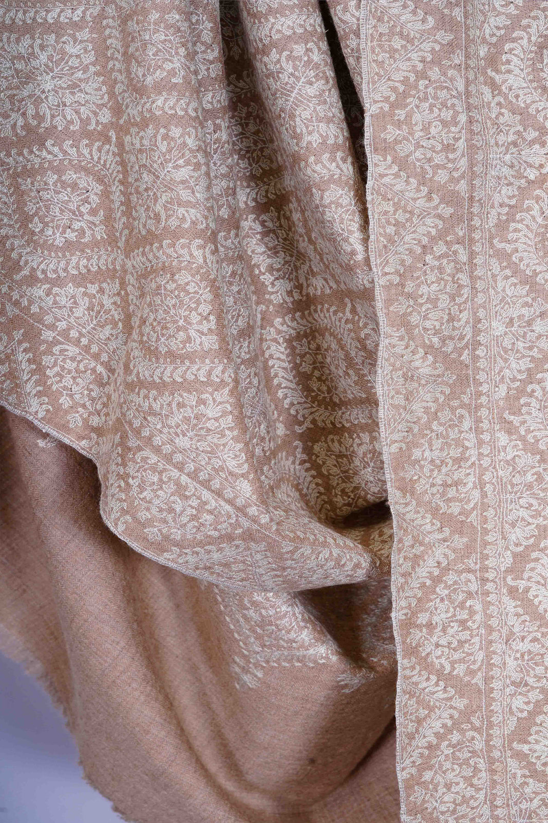 3 Yard Natural Base Hand Embroidery Pashmina Shawl