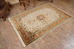 Ivory and Maroon kashmir carpet