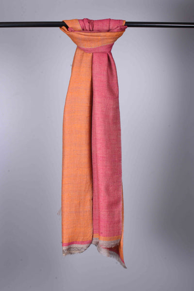 Reversible Pink & Orange Cashmere Pashmina Shawl