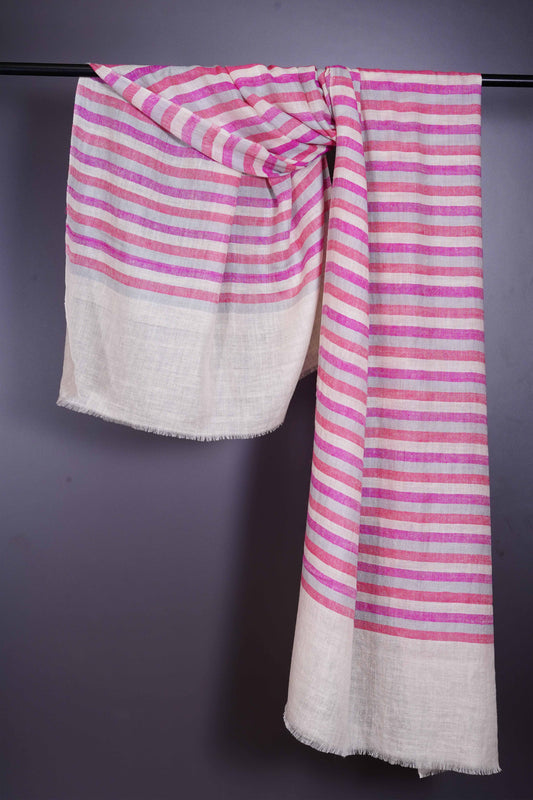 Multicolor stripe handmade Cashmere Pashmina Stole