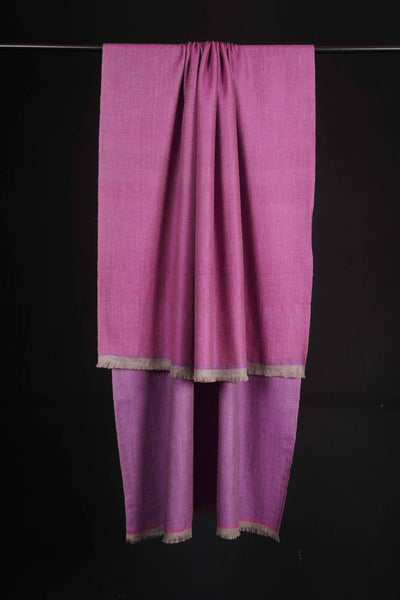 Reversible Pink and Lilac Handwoven Cashmere Pashmina Shawl