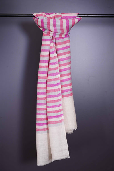 Multicolor stripe handmade Cashmere Pashmina Stole