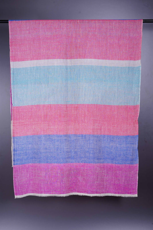 Asymmetrical Big stripe handmade Cashmere Pashmina Stole