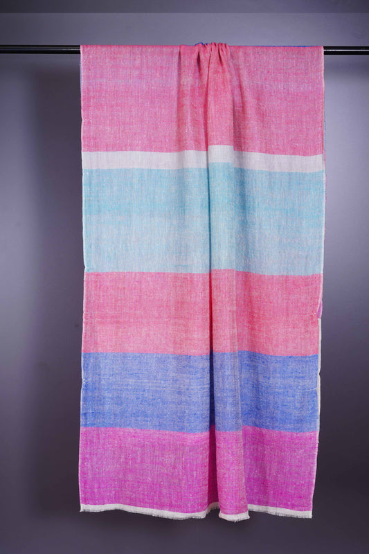 Asymmetrical Big stripe handmade Cashmere Pashmina Stole