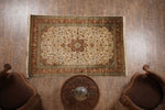 Ivory and Maroon kashmir carpet