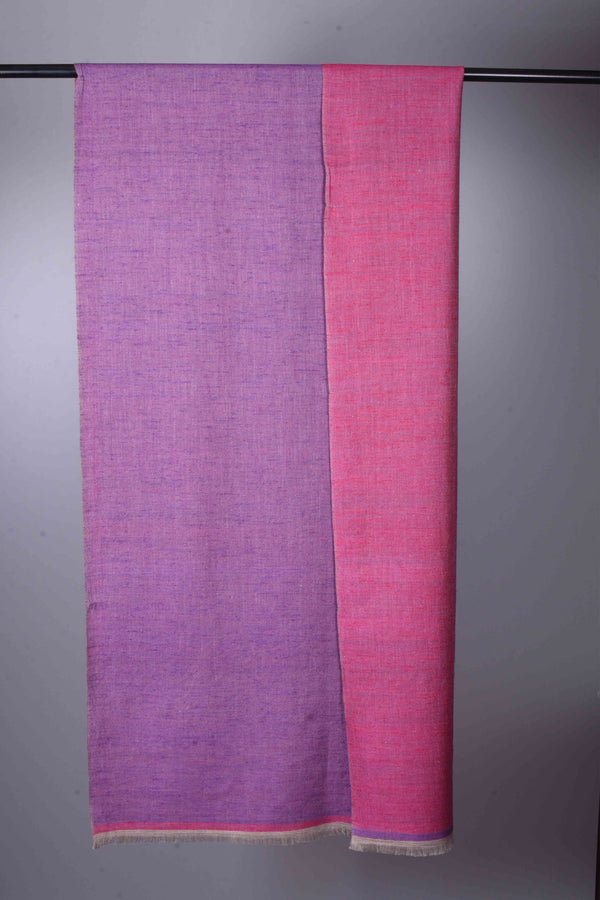 Reversible Pink & Indigo Cashmere Pashmina Shawl — pashmina shawl reverse side