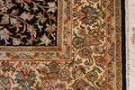 Ivory and Black Floral kashmir carpet