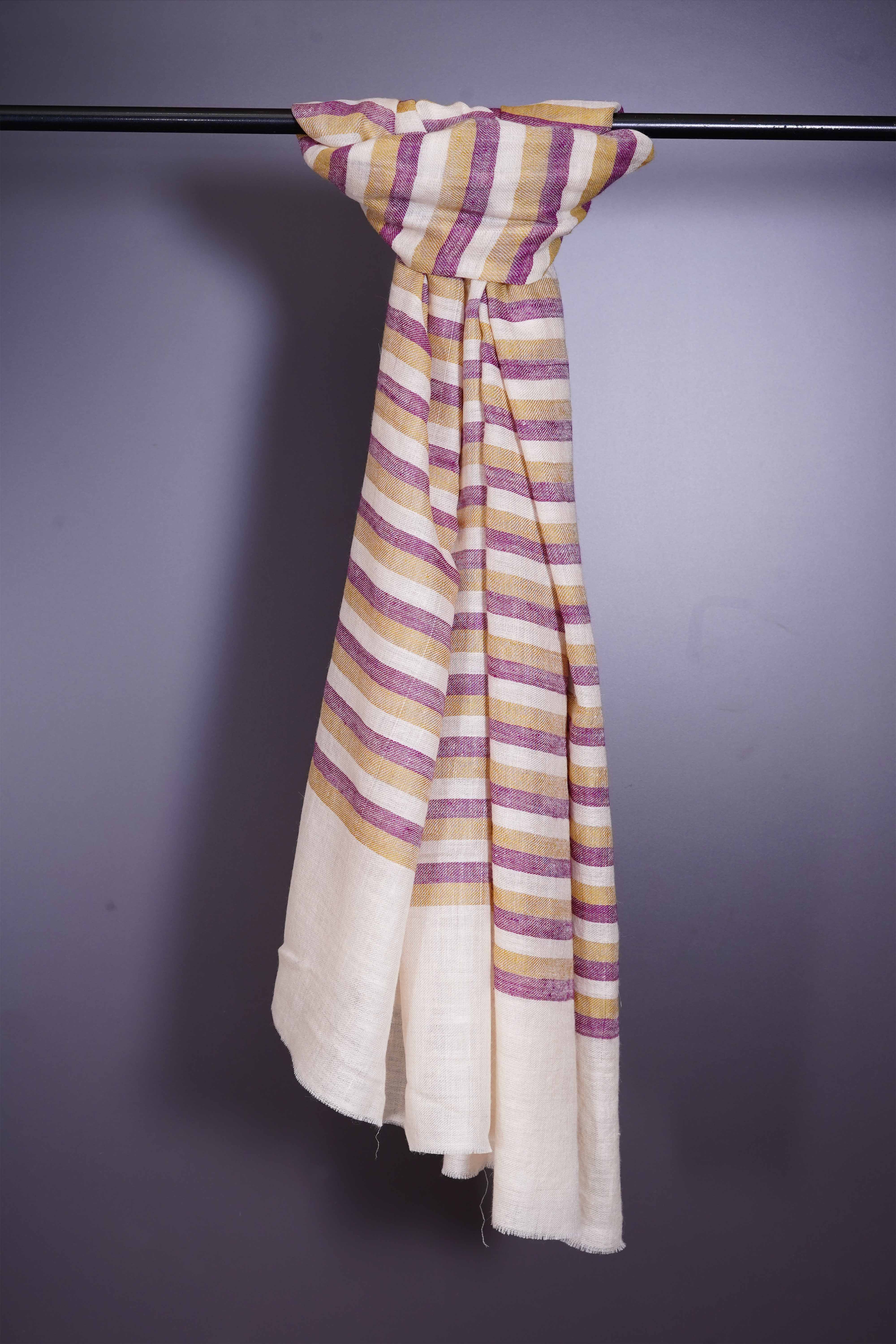 Multicolor stripe handloom Cashmere Pashmina Scarf