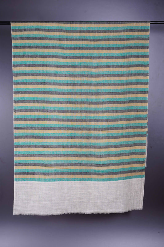 Multicolor stripe handloom Cashmere Pashmina Stole