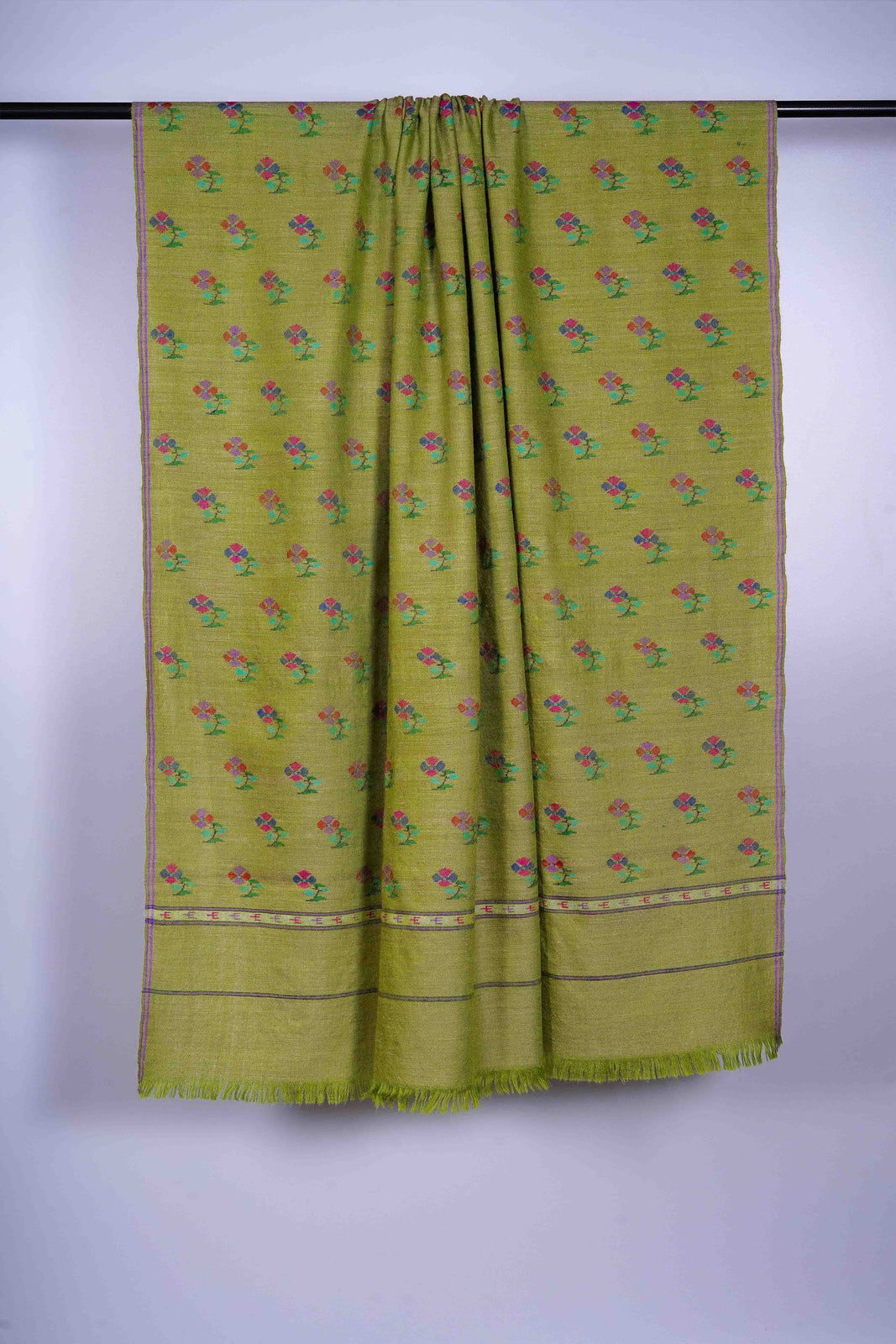 Olive Green Kani Buteh Pashmina Shawl