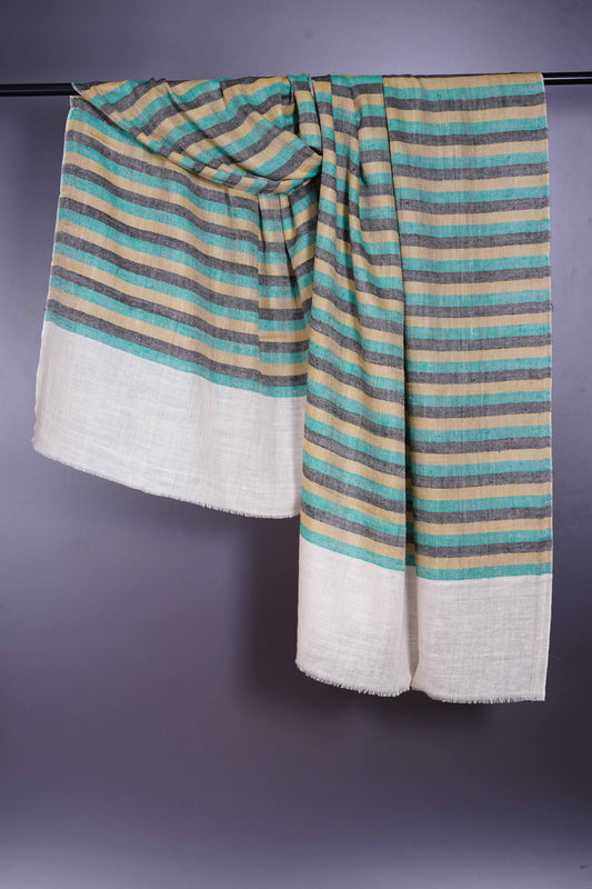 Multicolor stripe handloom Cashmere Pashmina Stole