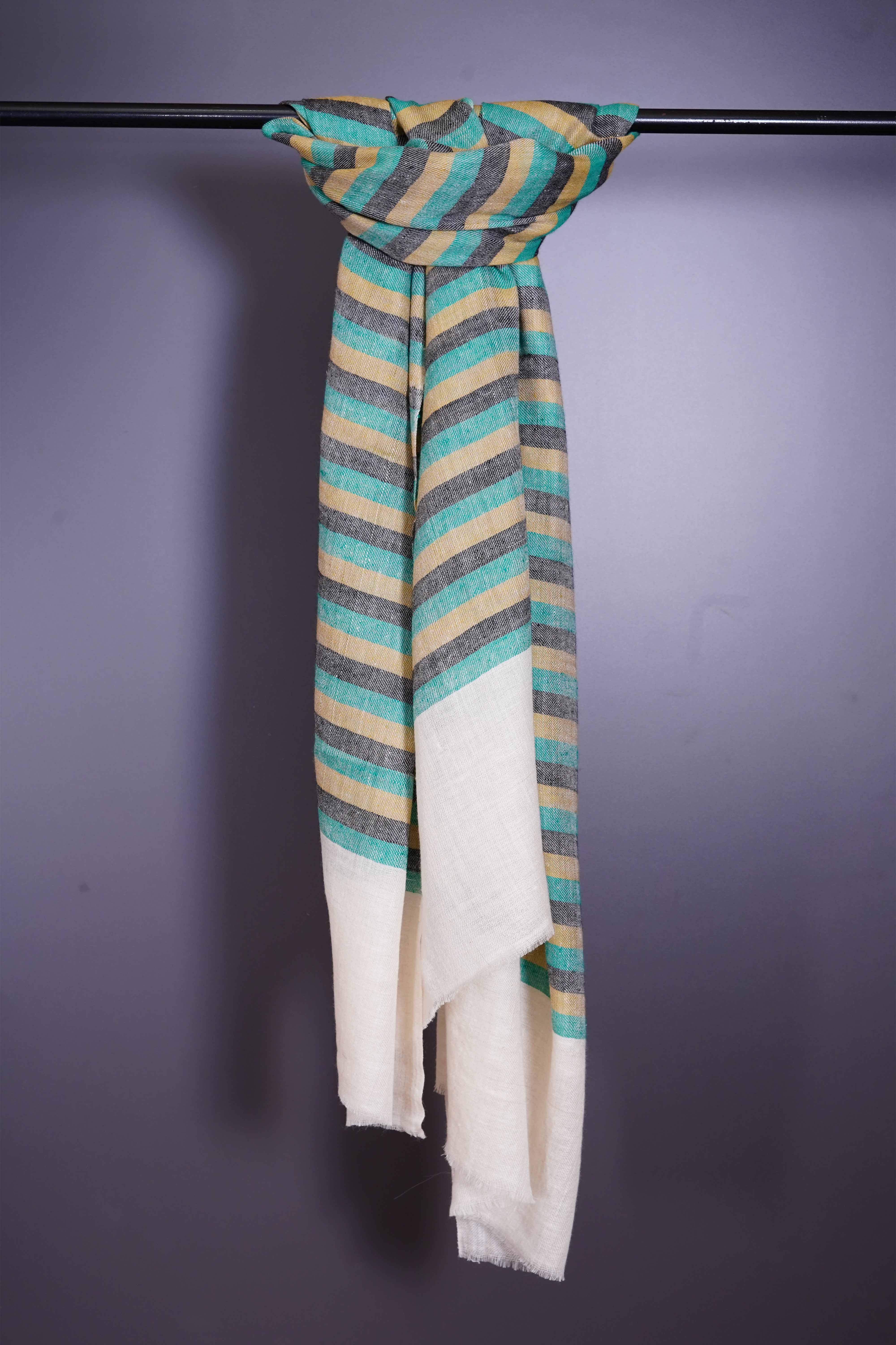 Multicolor stripe handloom Cashmere Pashmina Stole