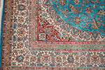Turquoise And Rust Tone Kashmir Carpet
