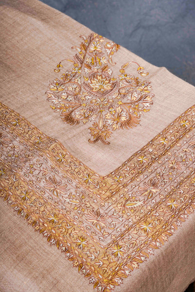 Natural Base Mussar with multicolor Embroidery