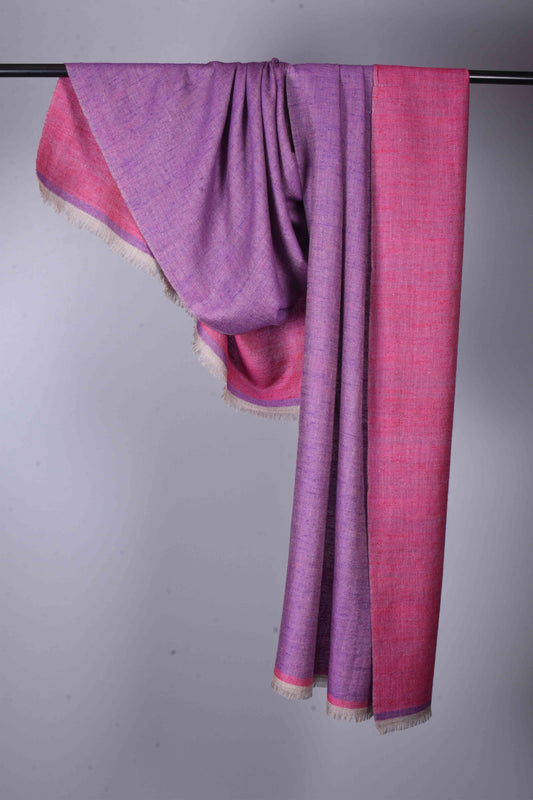 Reversible Pink & Indigo Cashmere Pashmina Shawl