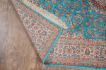 Turquoise And Rust Tone Kashmir Carpet