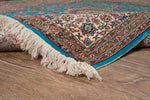 Turquoise And Rust Tone Kashmir Carpet