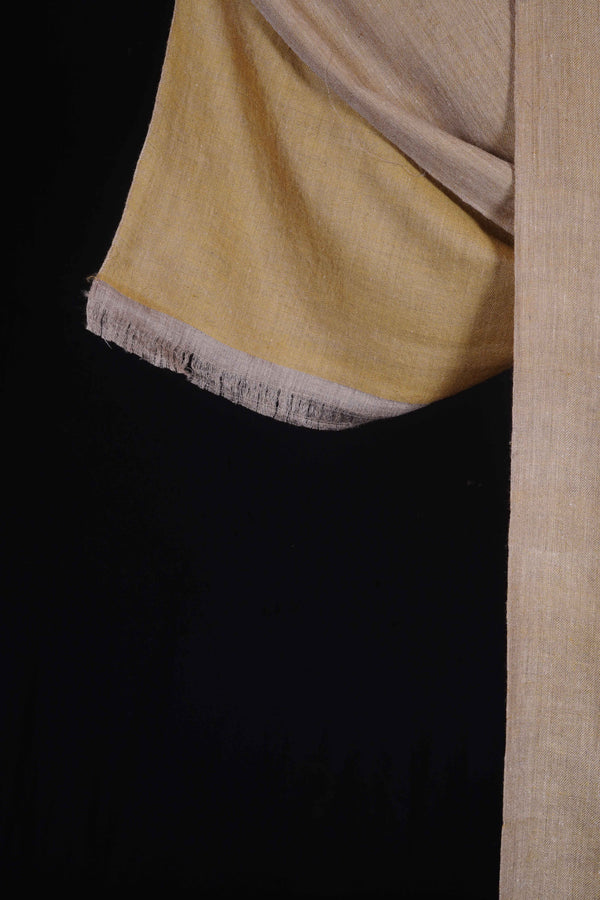 Reversible Golden Handwoven Cashmere Pashmina Shawl — pashmina shawl reverse side