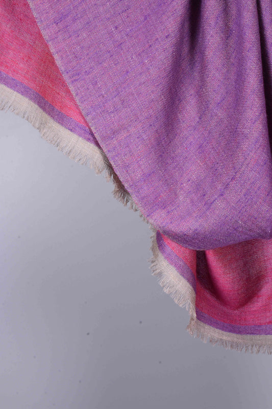 Reversible Pink & Indigo Cashmere Pashmina Shawl