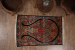 Navy Blue And Pink Floral kashmir carpet