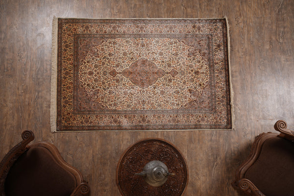 Beige And Brown Tone Kashmir Carpet