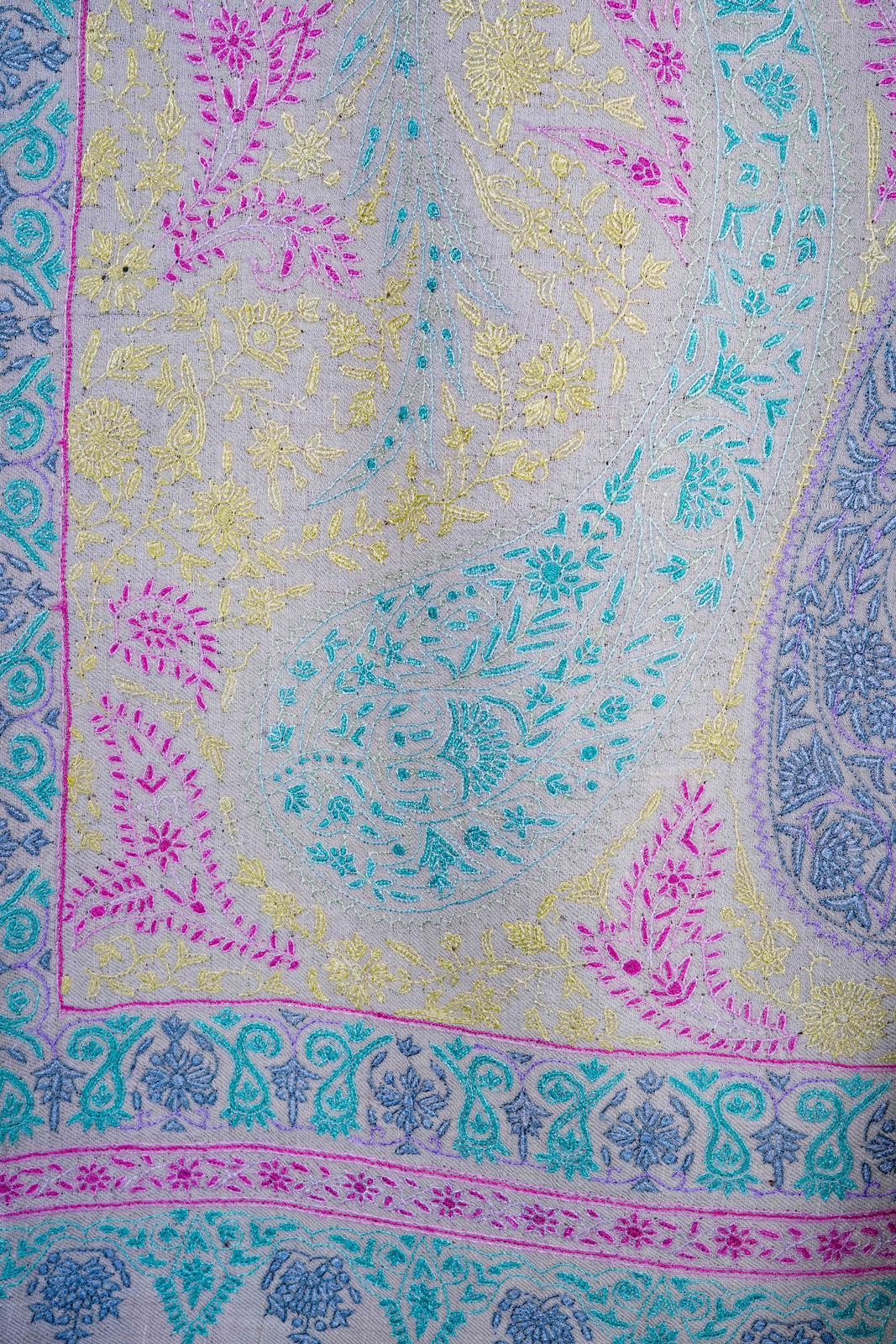 Multi-color Jamawar Embroidery Cashmere Pashmina Shawl