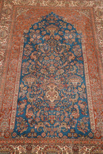 Rust And Blue kashmir carpet