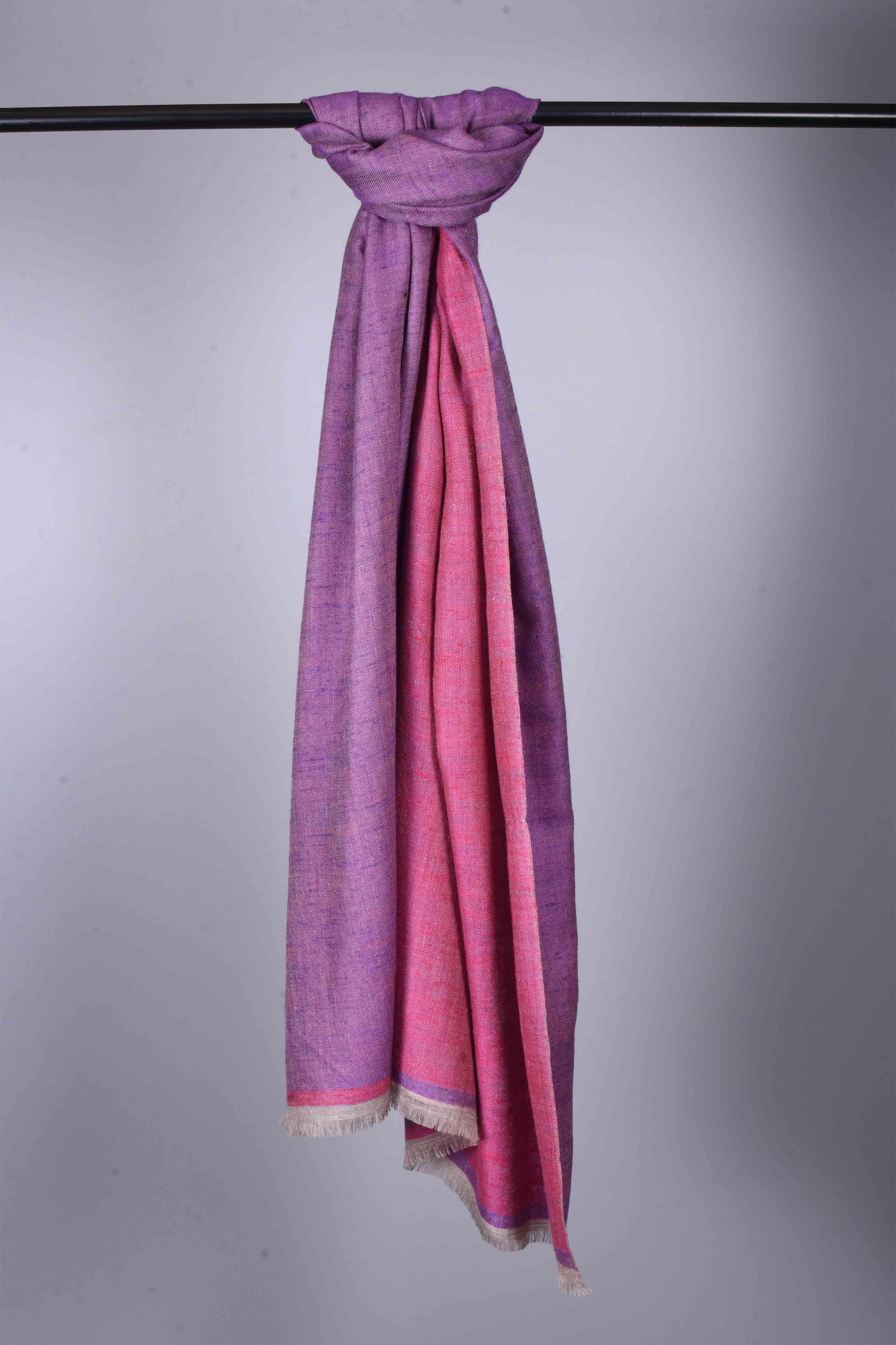 Reversible Pink & Indigo Cashmere Pashmina Shawl