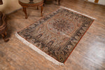 Ivory And Rust kashmir carpet