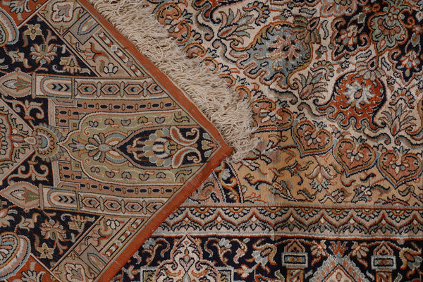 Ivory And Rust kashmir carpet