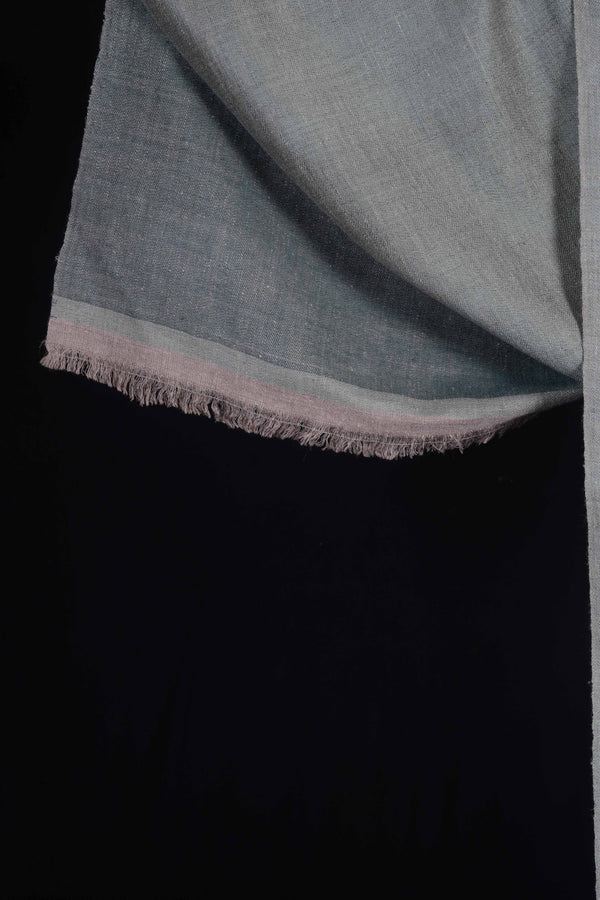 Reversible Emerald and Light Green Handwoven Cashmere Pashmina Shawl — pashmina shawl reverse side