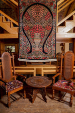 Navy Blue And Pink Floral kashmir carpet