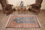 Rust And Blue kashmir carpet