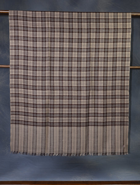 Black Checked handwoven Cashmere Pashmina Shawl