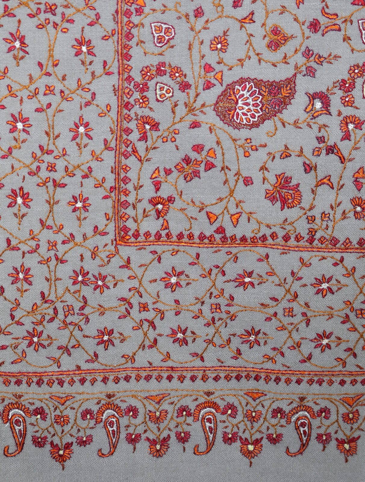 Natural Color Jamawar Embroidery Pashmina Shawl