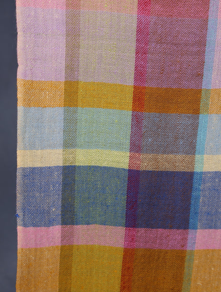 Multi Color Checked handwoven Cashmere Pashmina Shawl