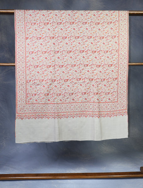 Natural Color Jamawar Embroidery Pashmina Shawl