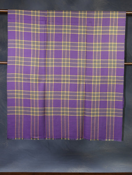 Purple Checked handwoven Cashmere Pashmina Shawl