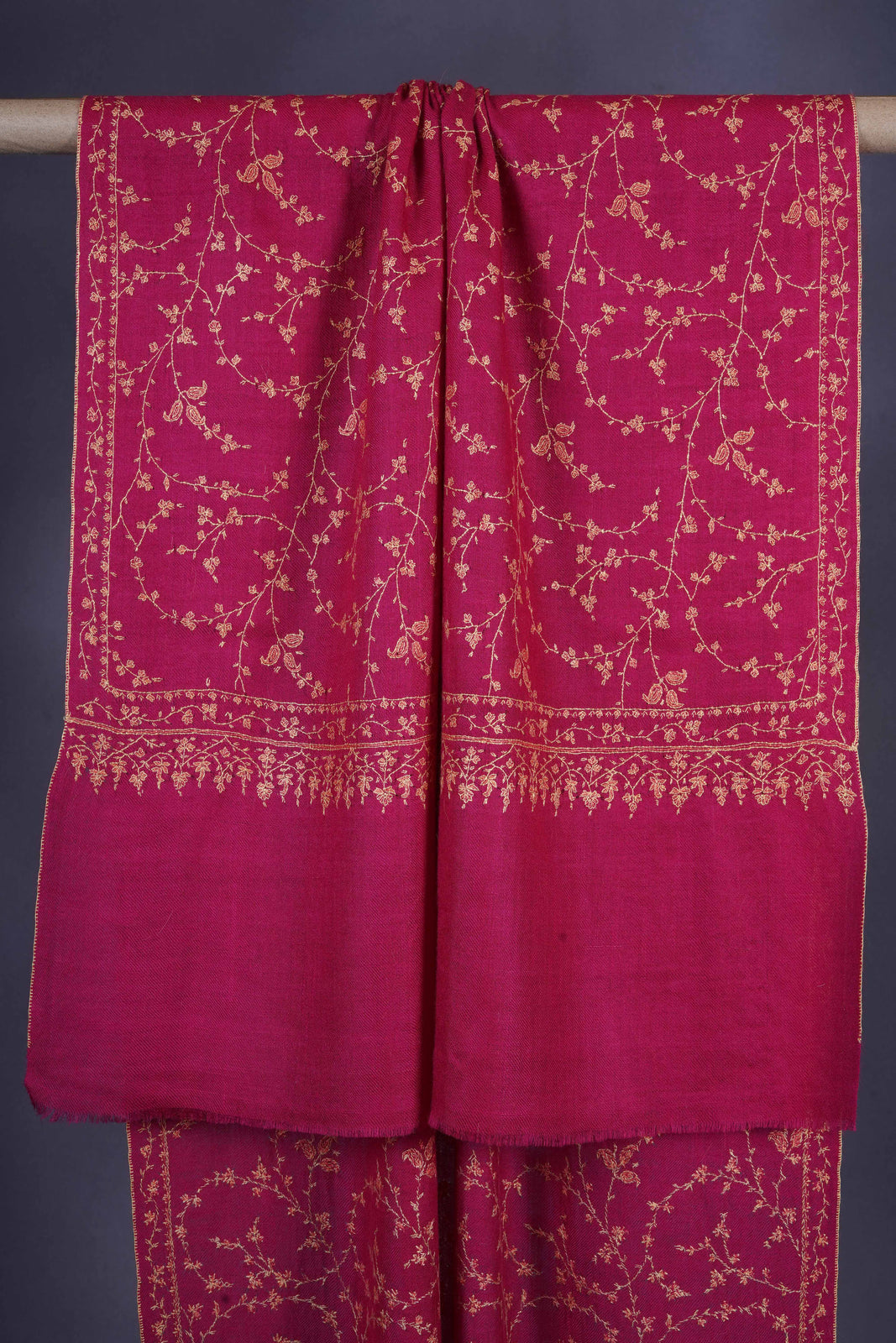 Pink Embroidery Cashmere Pashmina Scarf