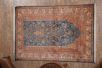 Rust And Blue kashmir carpet