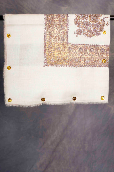 Ivory Base Mussar with multicolor Embroidery